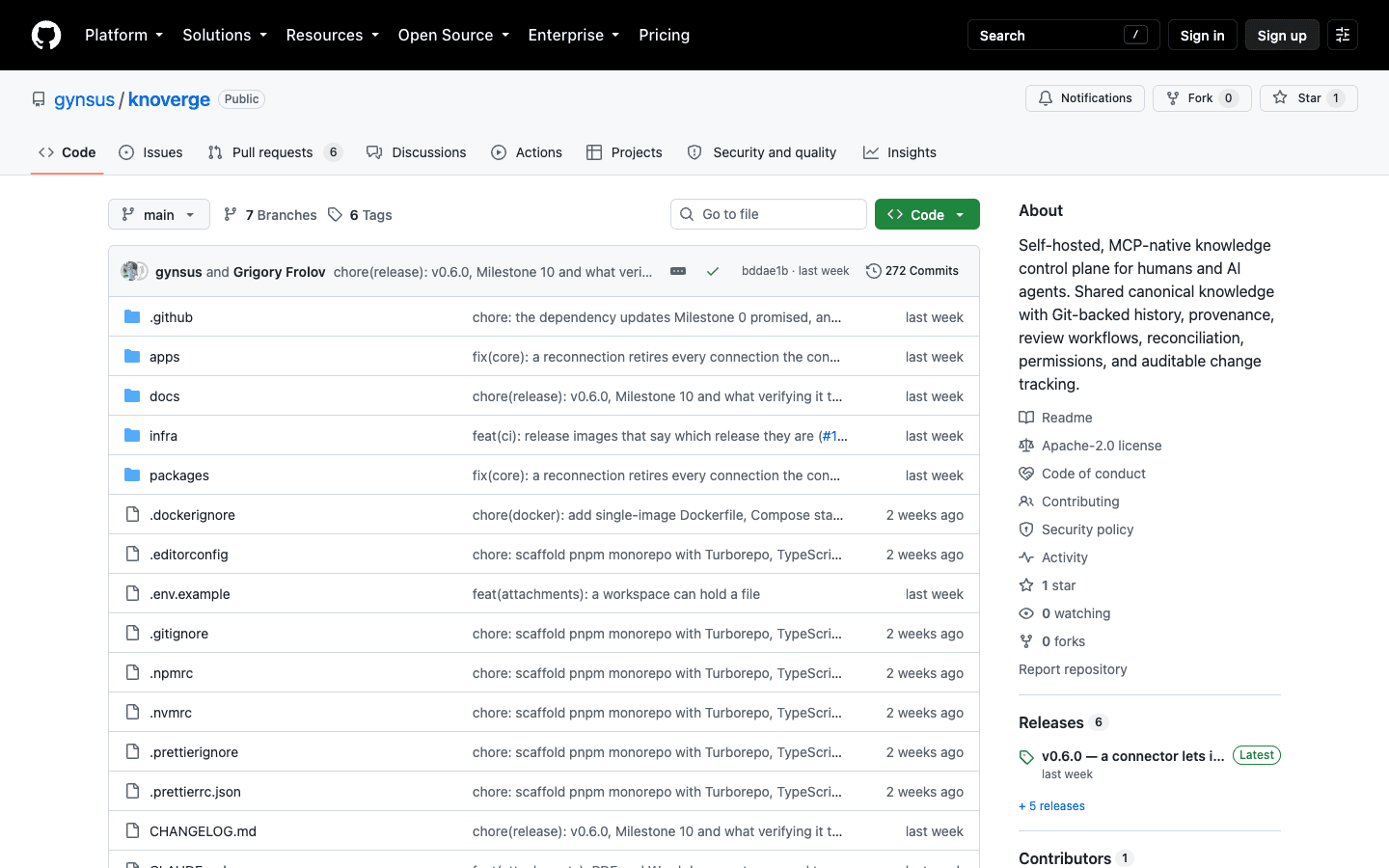The Knoverge repository on GitHub: project files, description and releases.